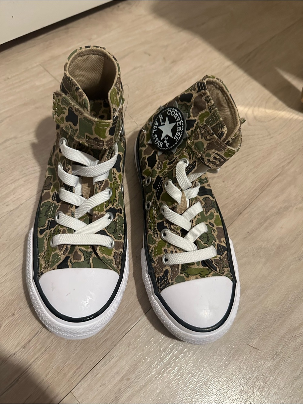 Converse Kids' Camo High Top Sneakers - Green/Brown